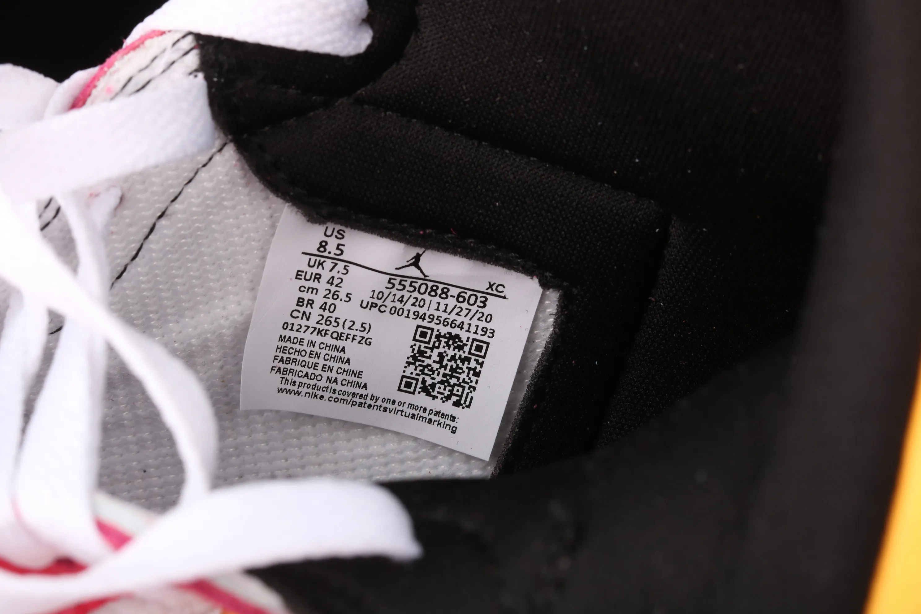 All categories Air Jordan Jordan series basketball shoes Air Jordan 1 High X version Air Jordan 1 "Sail/University Red" AJ1 Joe 1 Olympic white and red high-top basketball shoes 555088-603